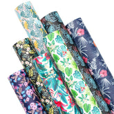 Lot de 7 feuilles de similicuir PVC floral CraftsFabrics 20,3 x 30,5 cm, format A4